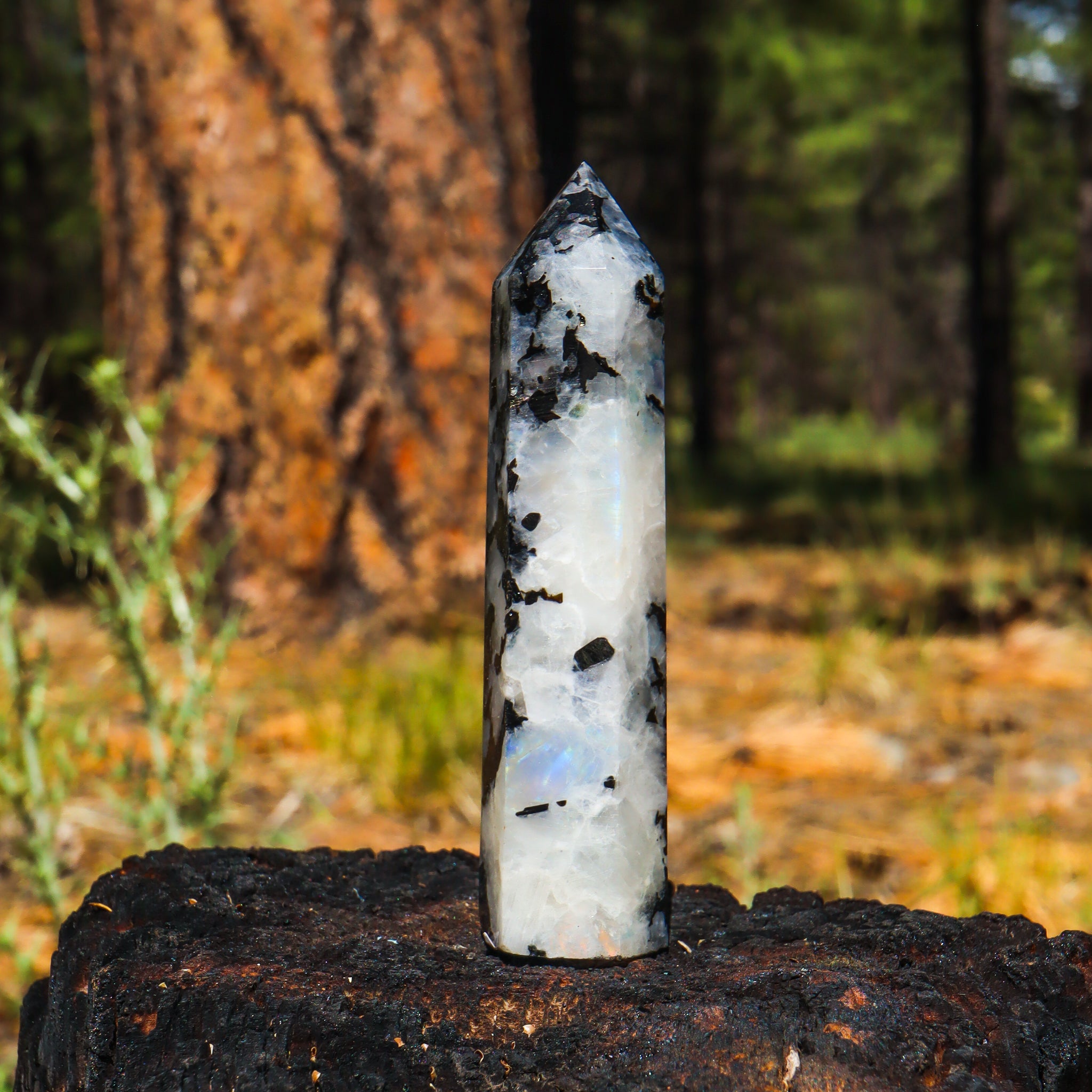 Rainbow Moonstone Point