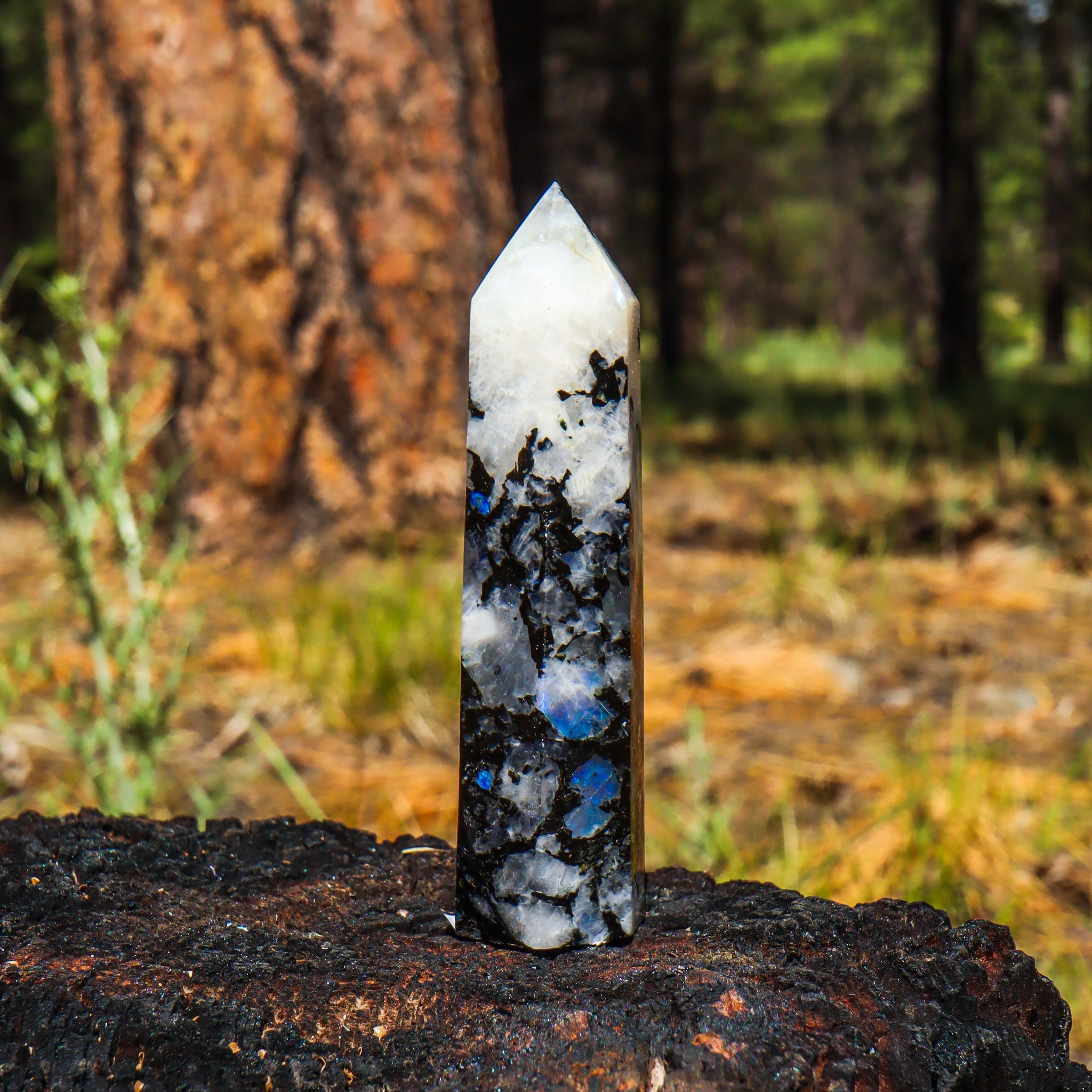 Rainbow Moonstone Point