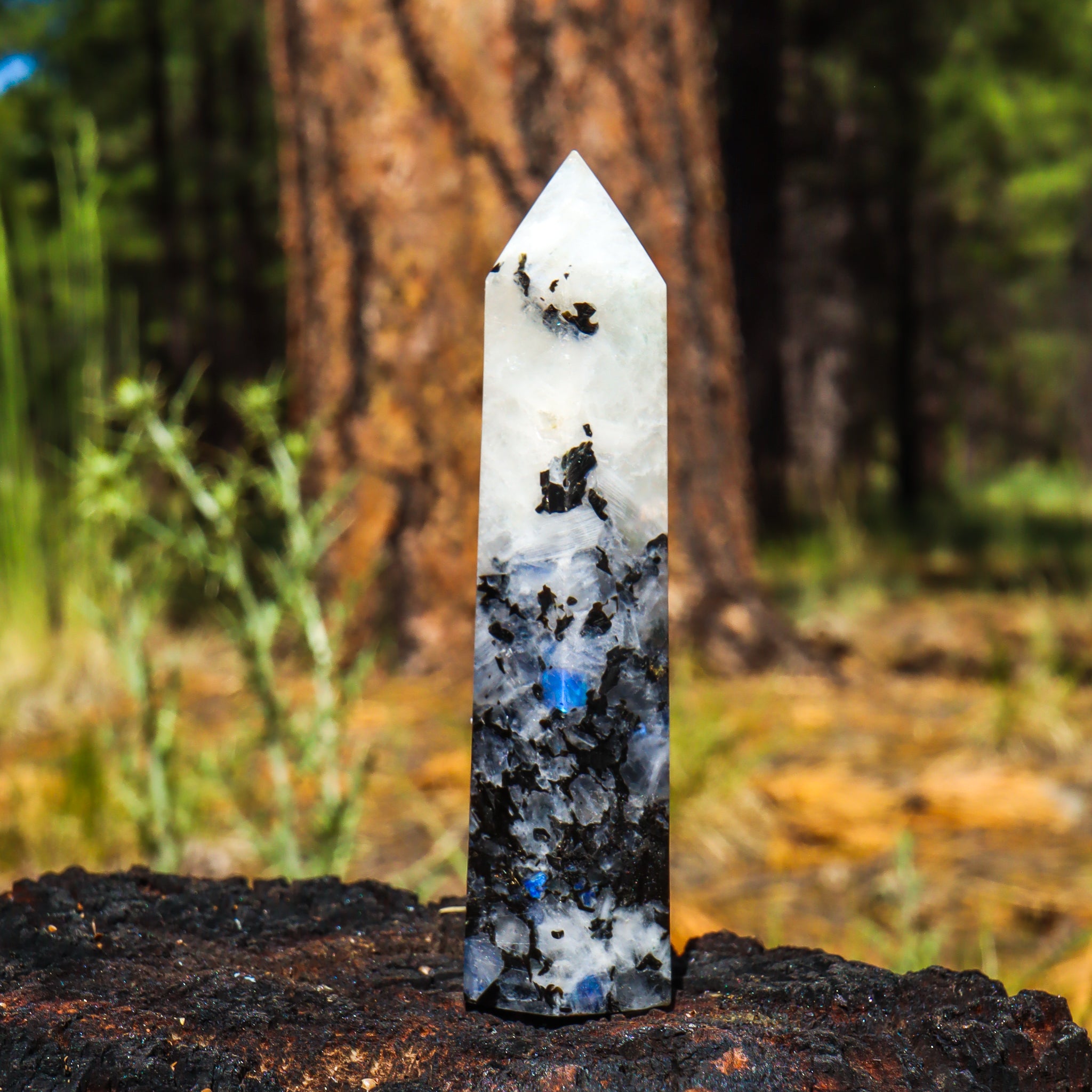 Rainbow Moonstone Point