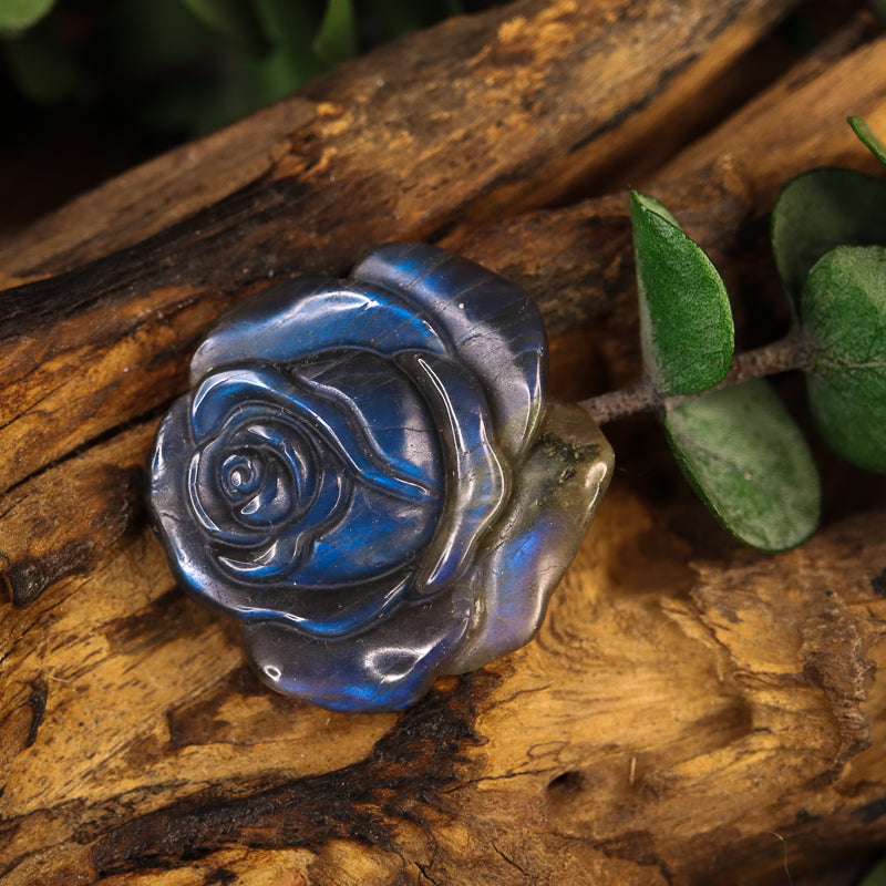 Labradorite Carved Rose Token