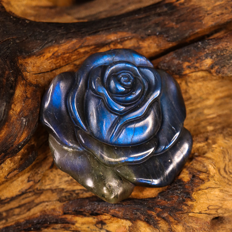 Labradorite Carved Rose Token