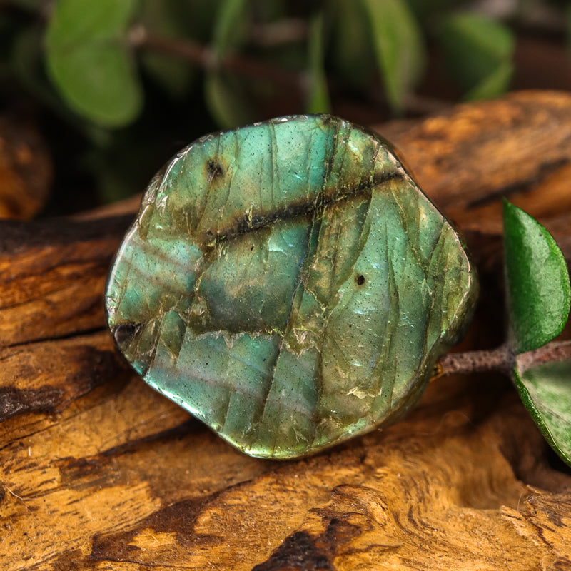 Labradorite Carved Rose Token