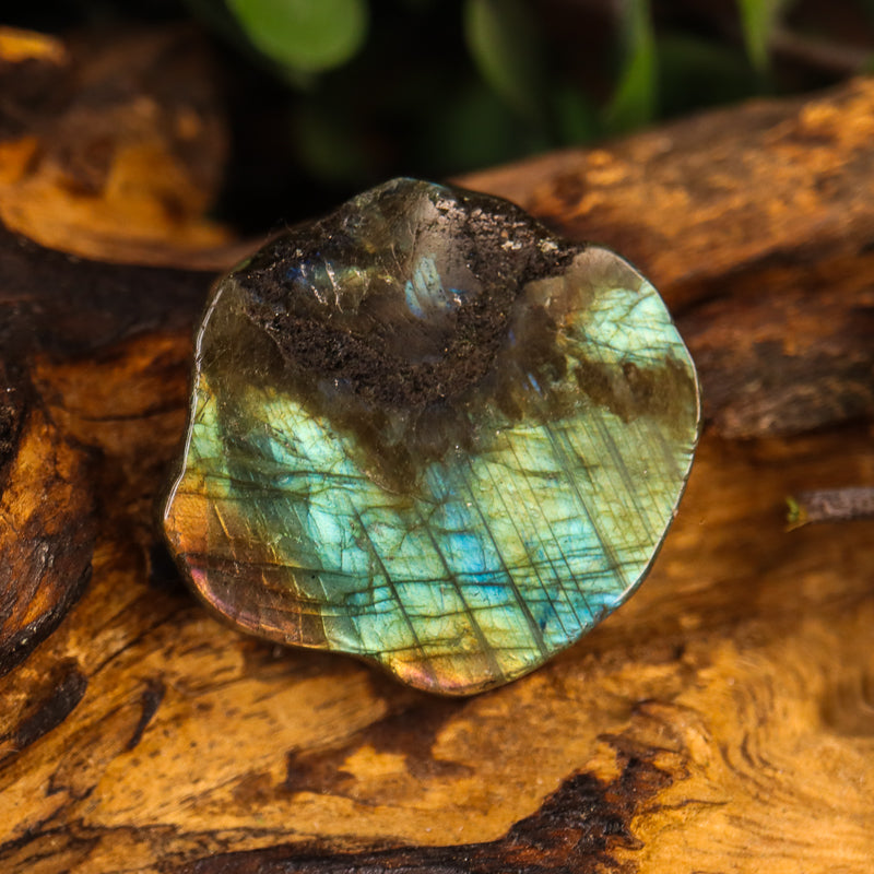 Labradorite Carved Rose Token