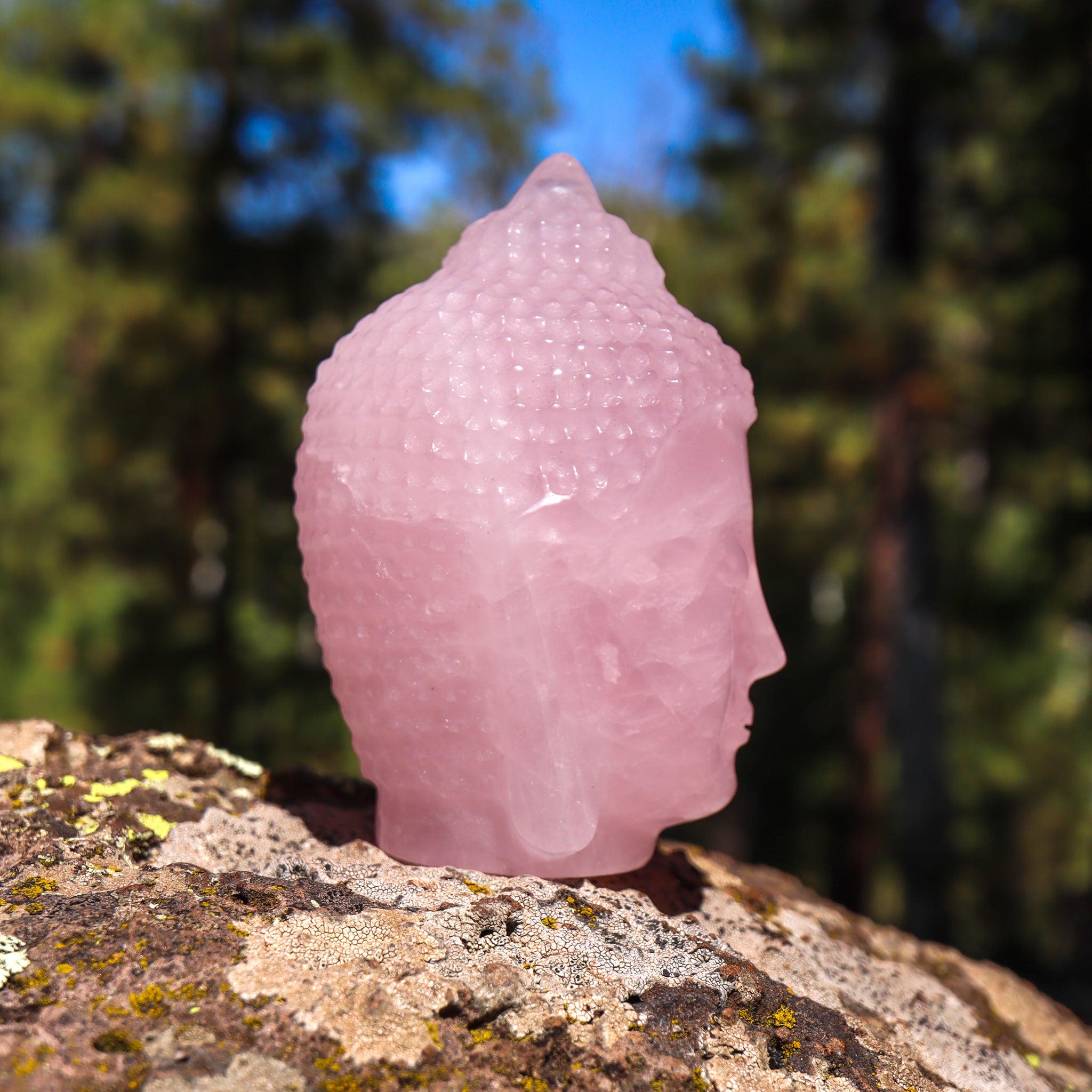 Rose Quartz Buddha Head