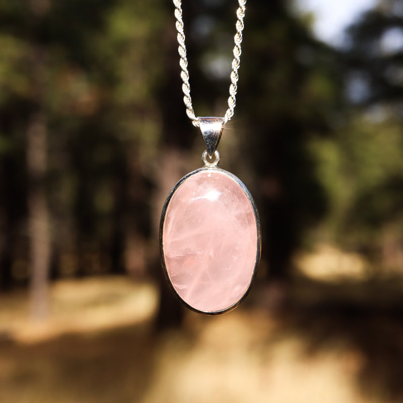 Rose Quartz Oval Pendant