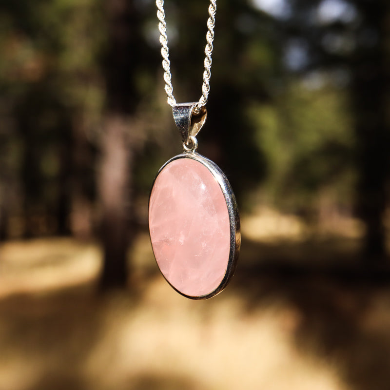 Rose Quartz Oval Pendant