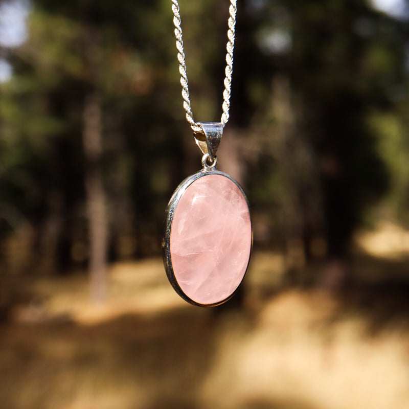 Rose Quartz Oval Pendant