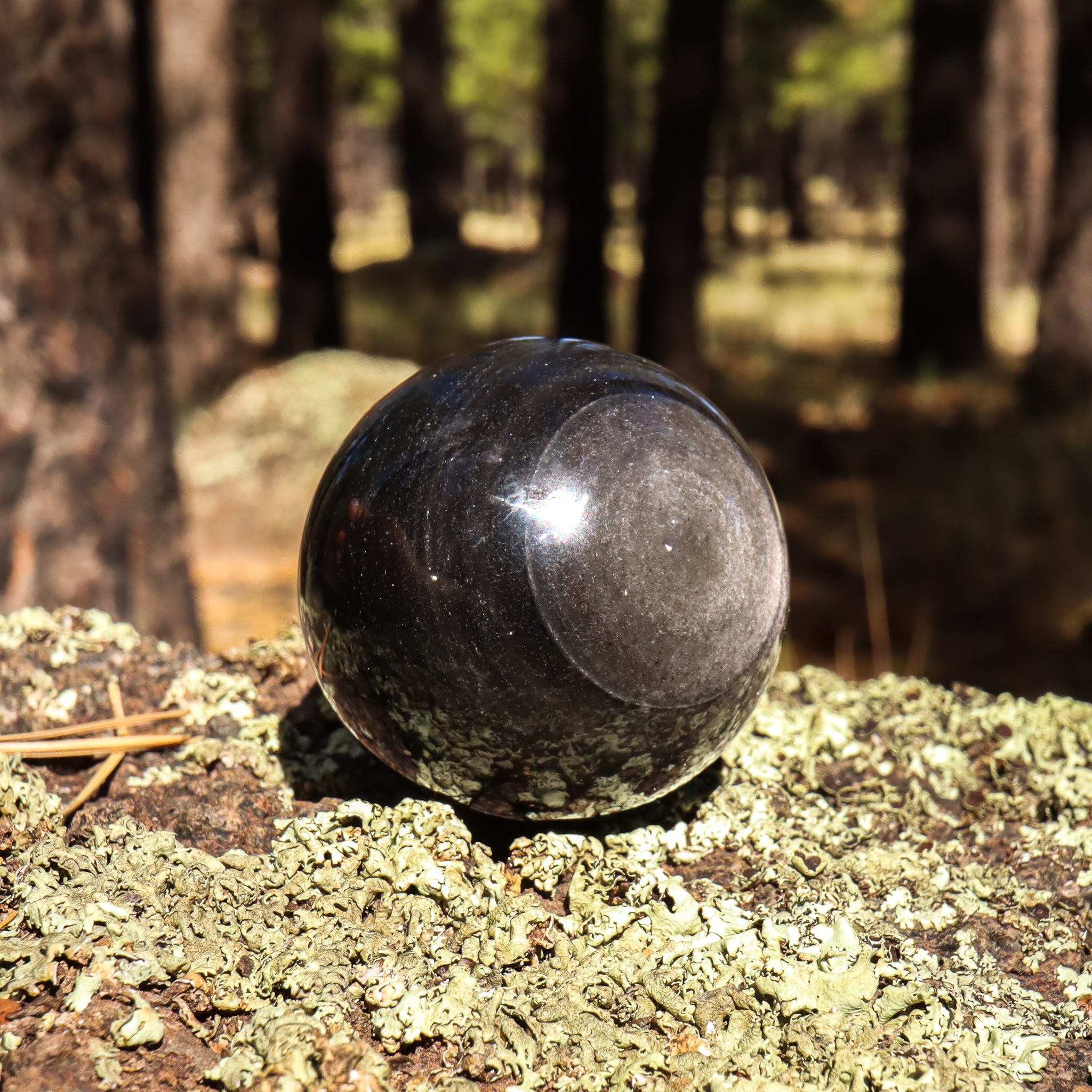 Silver Sheen Obsidian Sphere