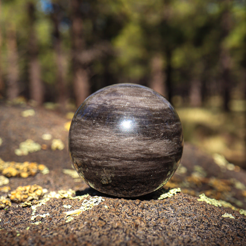 Silver Sheen Obsidian Sphere