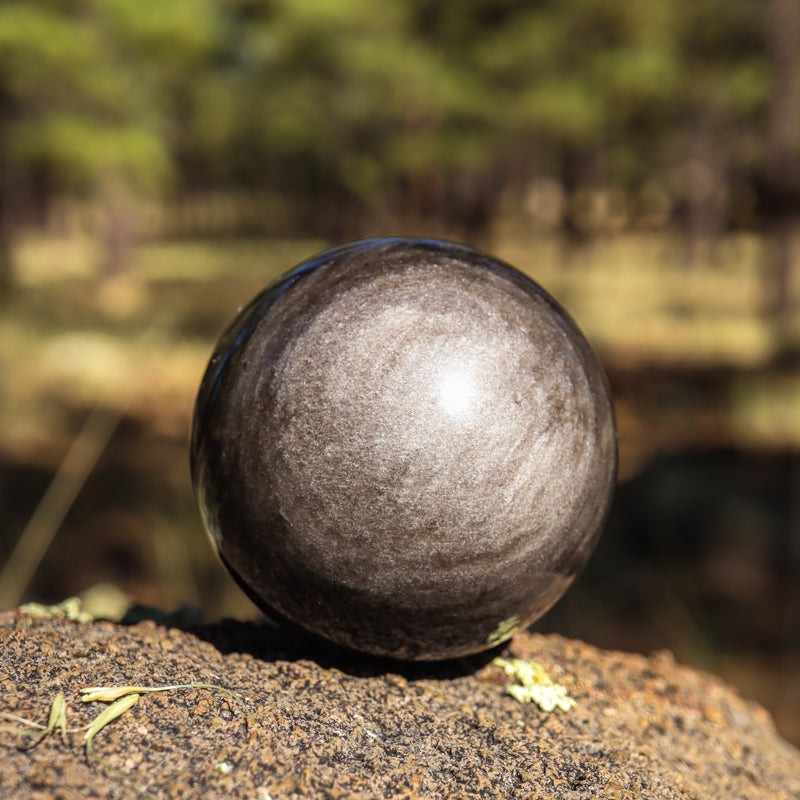 Silver Sheen Obsidian Sphere