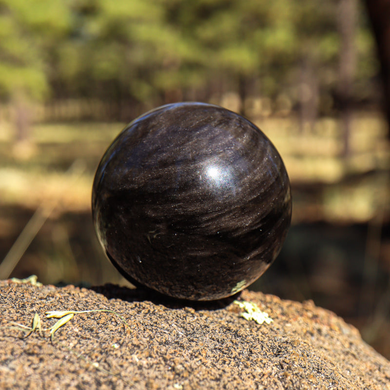 Silver Sheen Obsidian Sphere