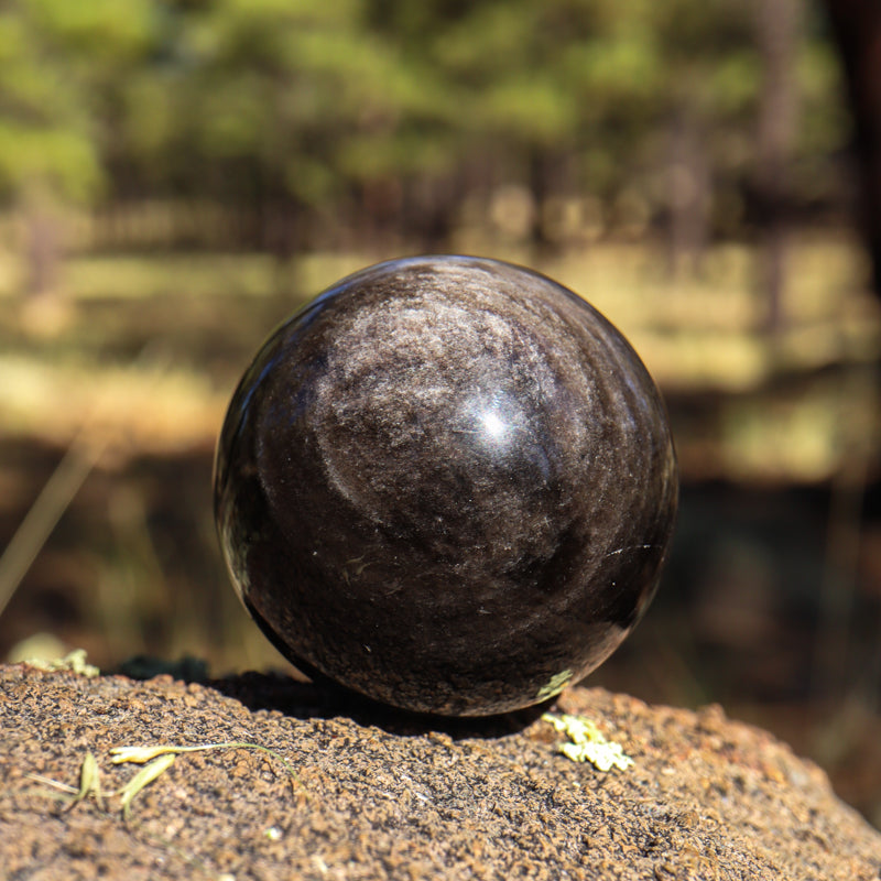 Silver Sheen Obsidian Sphere