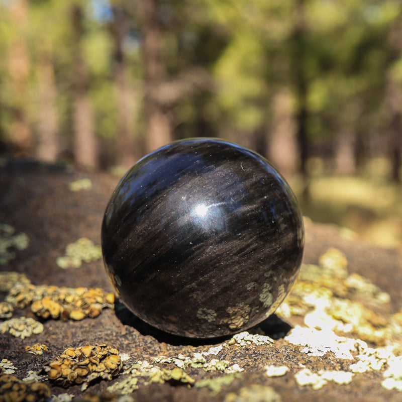 Silver Sheen Obsidian Sphere