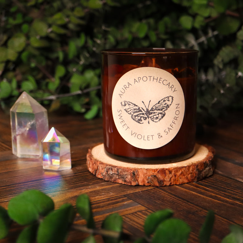 Sweet Violet and Saffron Soy Apothecary Candle