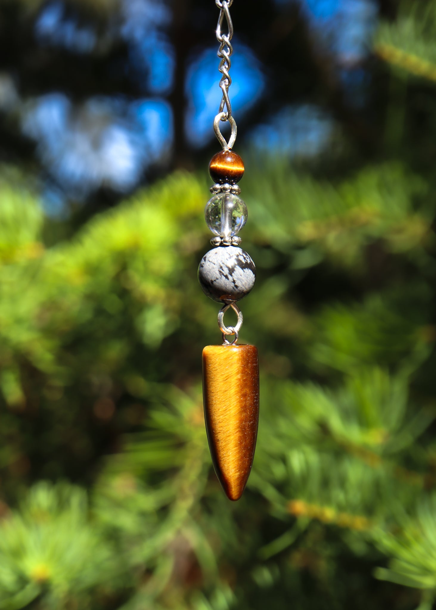Tiger's Eye Point Pendulum
