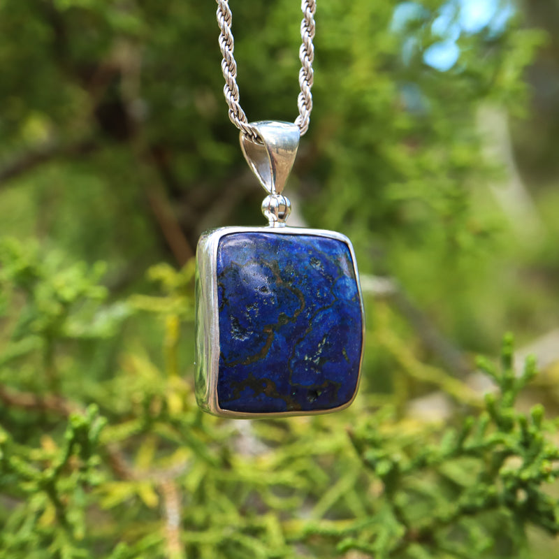 Polished Azurite Pendant