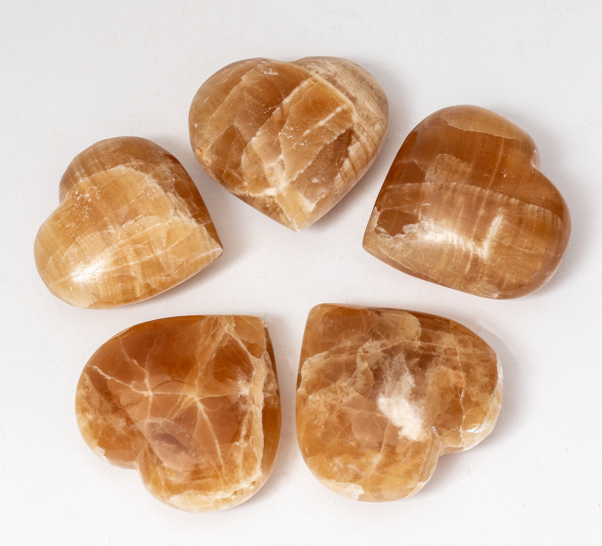 Honey Calcite Heart