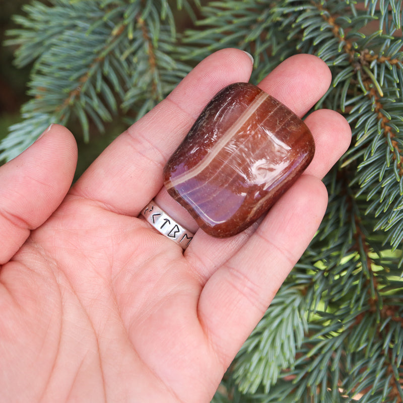 Orange Banded Agate Tumbled Crystal Tumbled Aries 