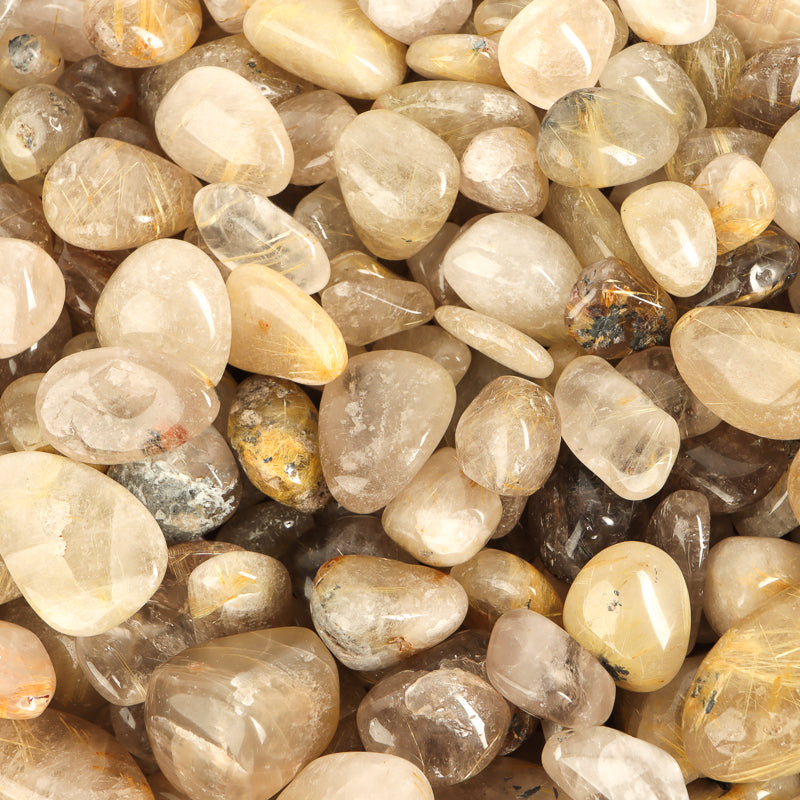 Polished Gold Rutilated Quartz Healing Crystals