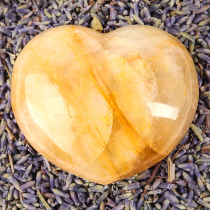 Golden Healer Quartz Heart Crystal Heart Crystal Magic 