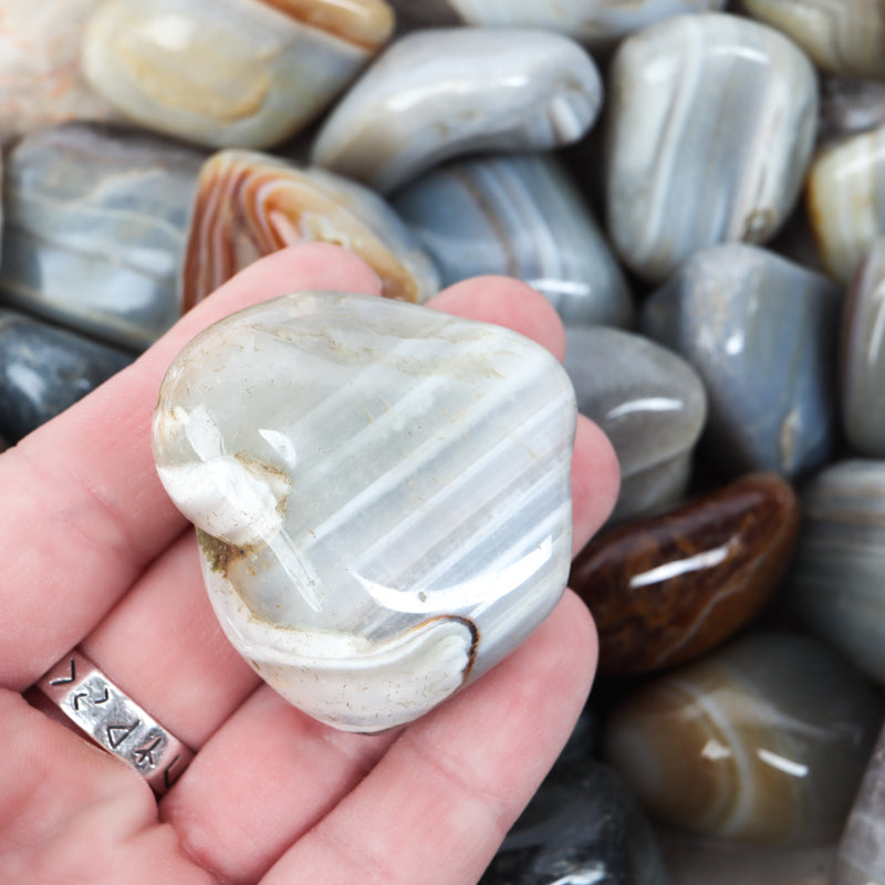 Gray Banded Agate Tumbled Crystal Tumbled Crystal Magic 