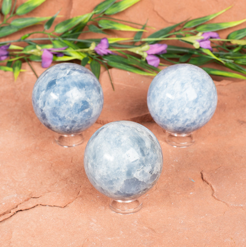 Blue Calcite Sphere Crystal Sphere Aquarius Sign 