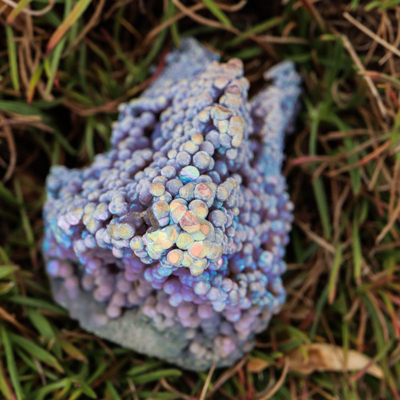 Rainbow Aura Grape Agate Cluster Crystal Cluster Starborn Creations 