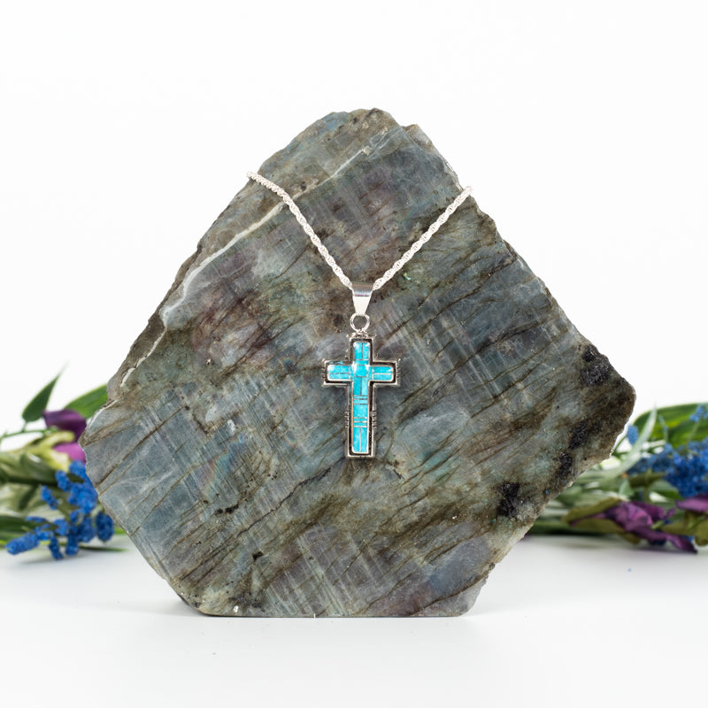 Turquoise Cross Pendant Jewelry: Pendant Southwest Jewelry 
