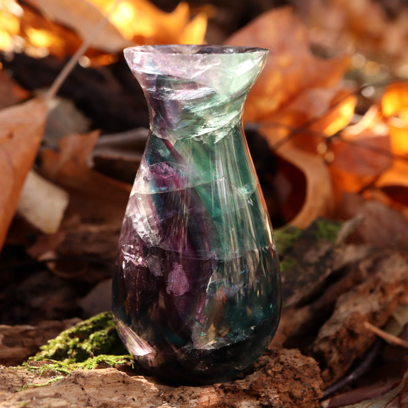 Fluorite Carved Vase Crystal Carvings Aquarius 
