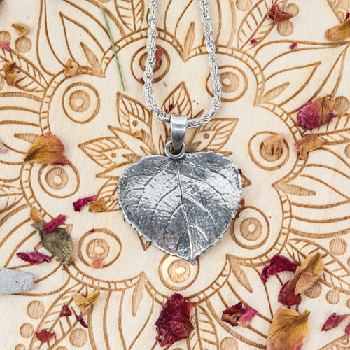 Sterling Silver Leaf Pendant Jewelry: Pendant Crystal Magic 