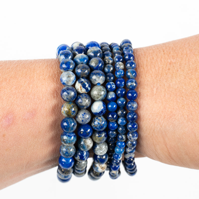 Lazuli Bracelet Silver Lapis Gemstone - M Cohen by Maor - Beaded bracelets  - Mad Lords