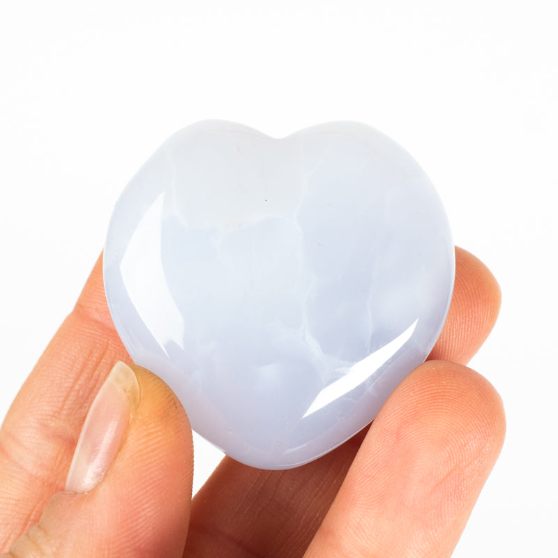 Blue Chalcedony Heart Crystal Sphere Cancer Sign 