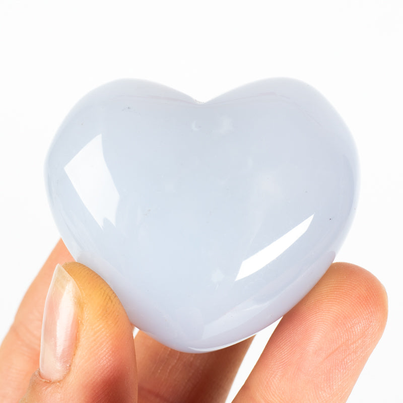 Blue Chalcedony Heart Crystal Sphere Cancer Sign 