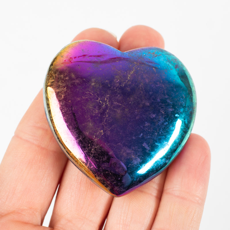 Rainbow Aura Quartz Heart Crystal Heart Crystal Magic 