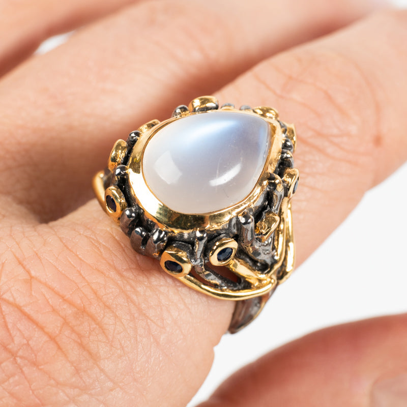 Moonstone Ring Jewelry: Ring Amberlite 