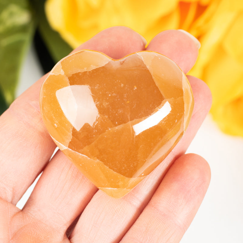 Honey Calcite Heart Crystal Heart Cancer Sign 