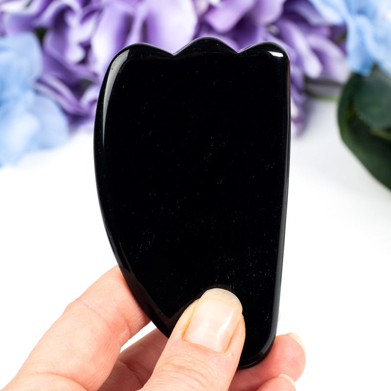 Black Obsidian Gua Sha Stones Body Care: Massage Roller Crystal Magic 