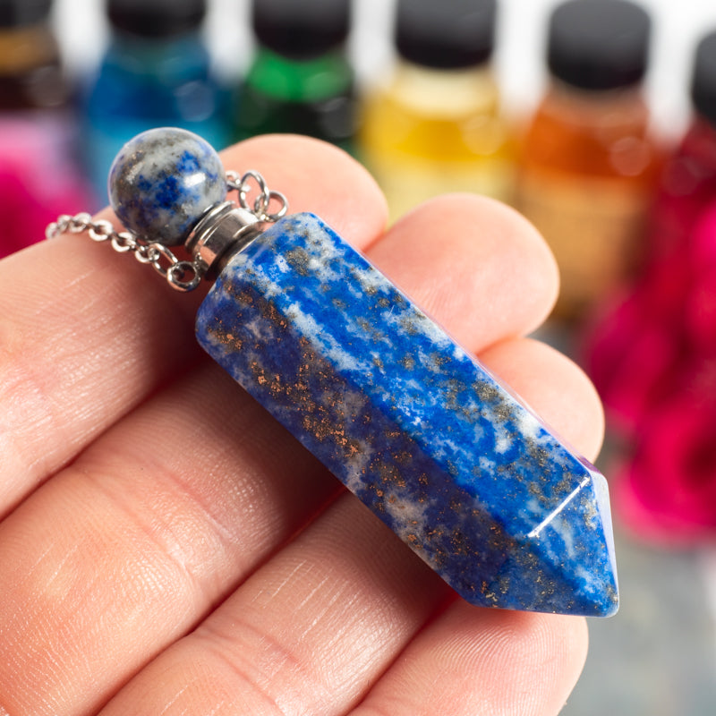 Lapis Lazuli Essential Oil Holder Necklace Jewelry: Necklace Crystal Magic 