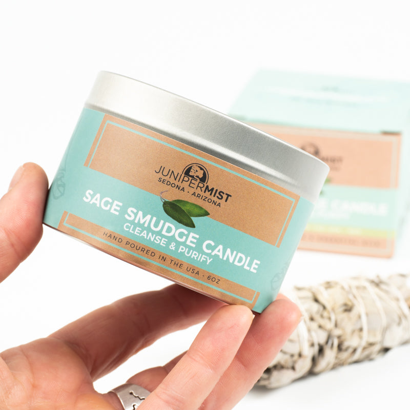 Juniper Mist Sage Smudge Candle Incense: Aromatherapy JuniperMist 