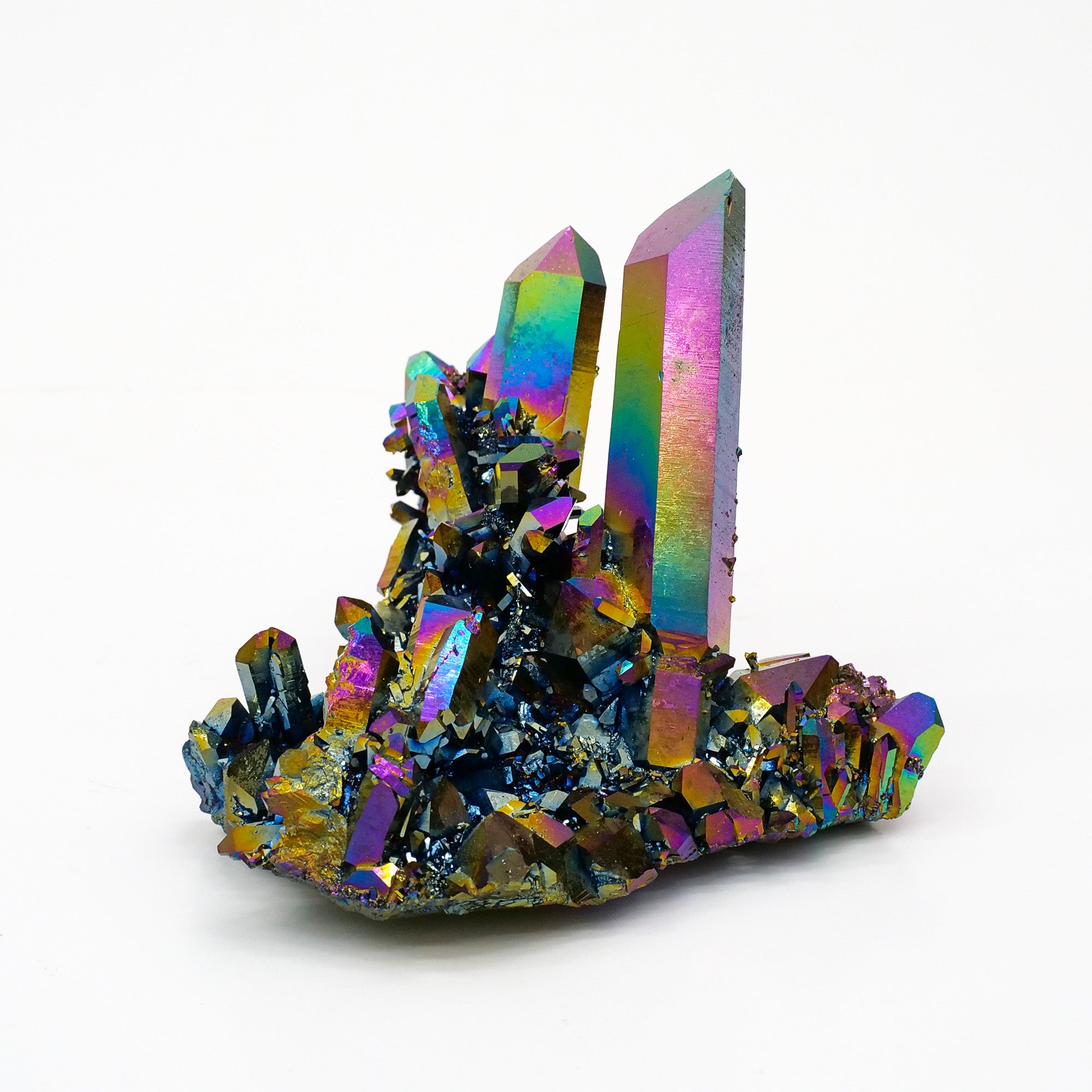 Rainbow Aura Quartz Healing Crystal Cluster