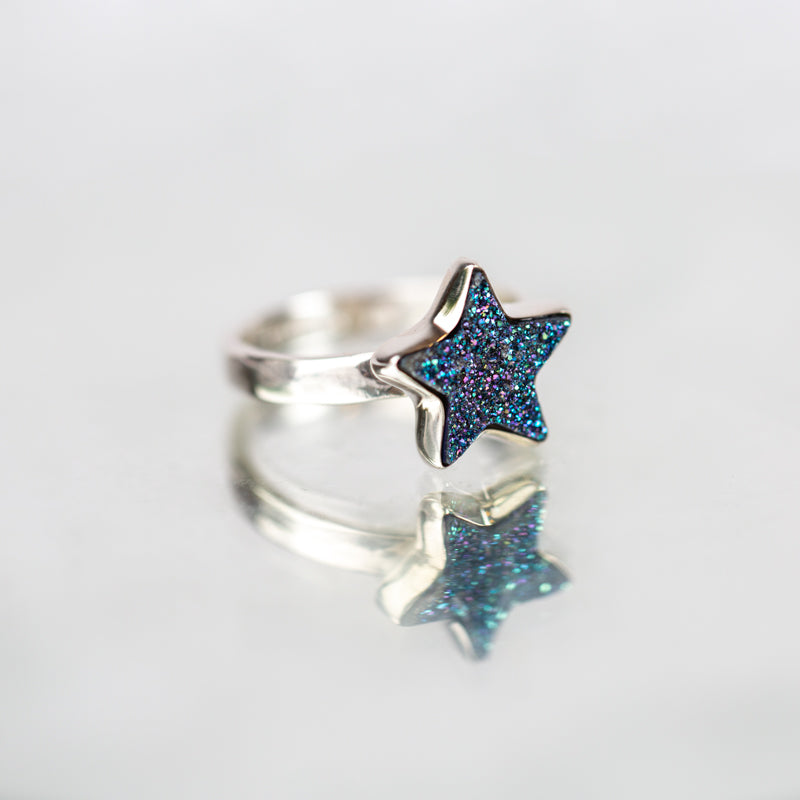Cobalt Druzy Aura Ring Jewelry: Ring Starborn Creations 