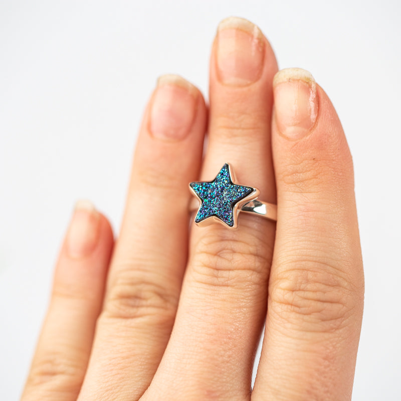 Cobalt Druzy Aura Ring Jewelry: Ring Starborn Creations 