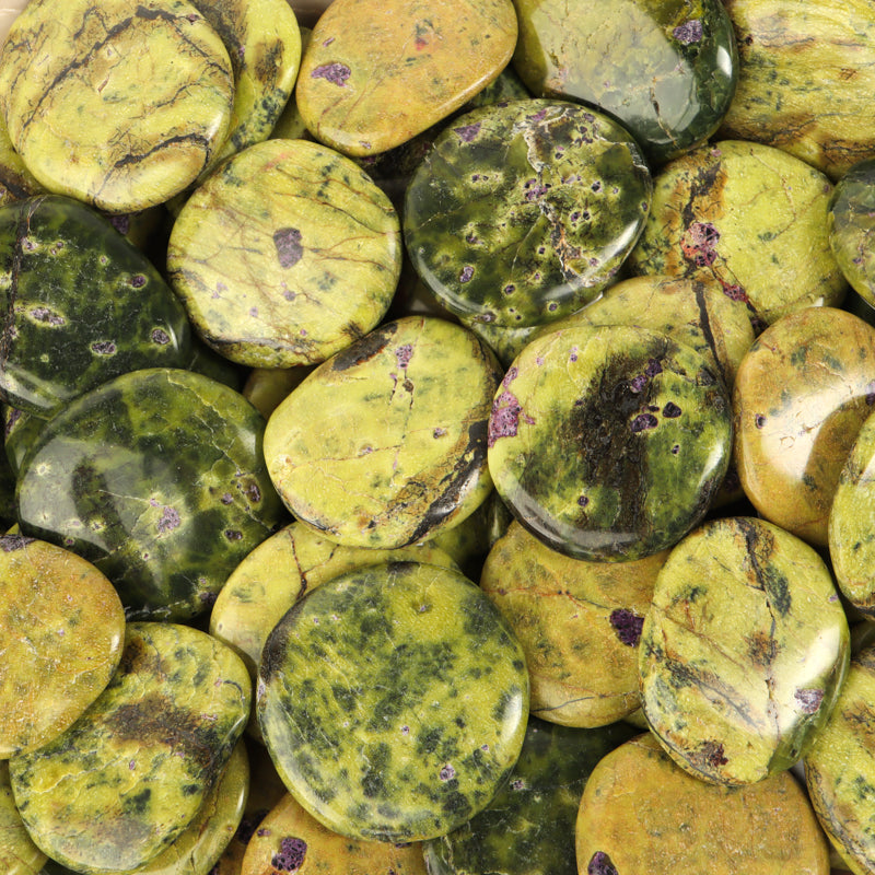 Serpentine with Stichtite Palm Stones Crystal Palm Stones Crystal Magic 