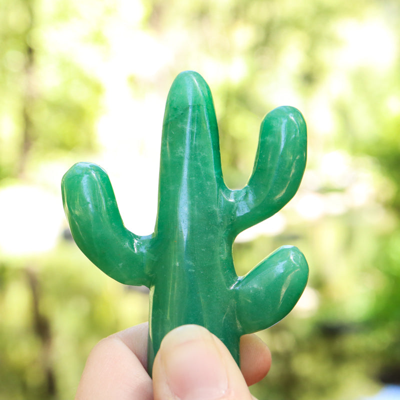 Green Aventurine Carved Cactus Crystal Carving Crystal Magic online 