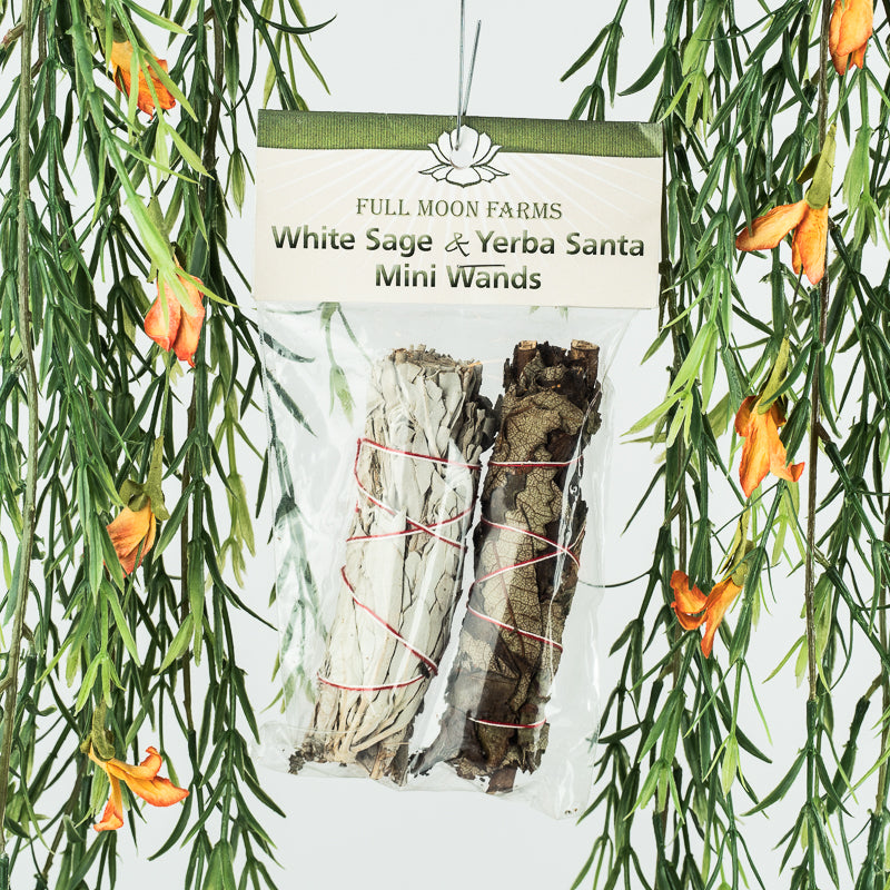 White Sage & Yerba Santa mini Wand Incense Full Moon Farms 