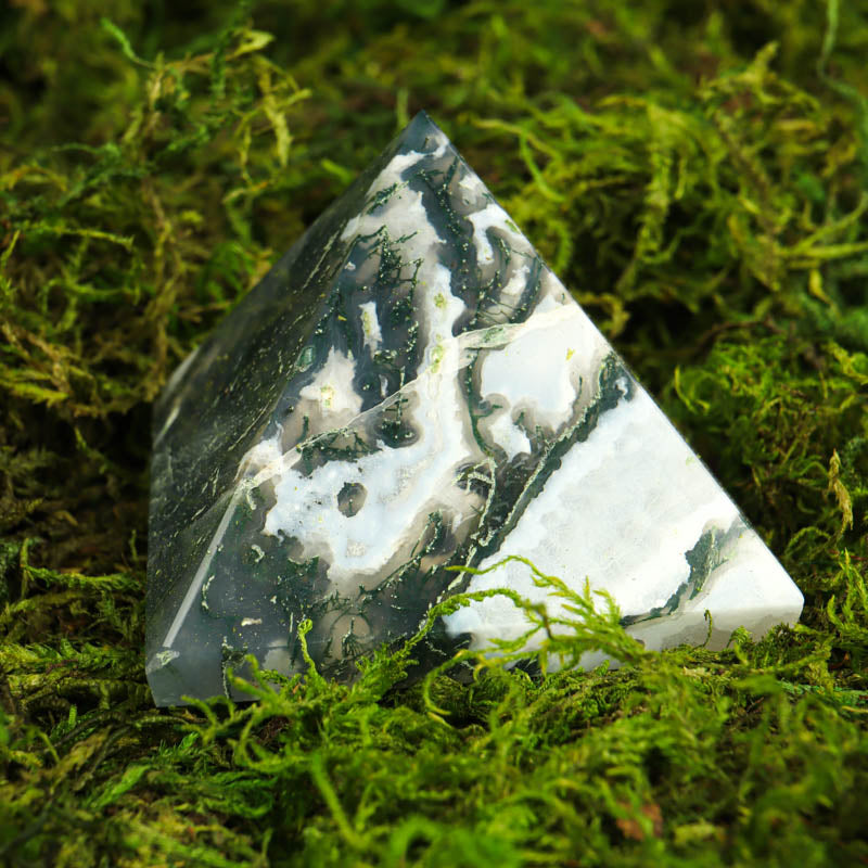 Moss Agate Pyramid Crystal Pyramid Crystal Magic 