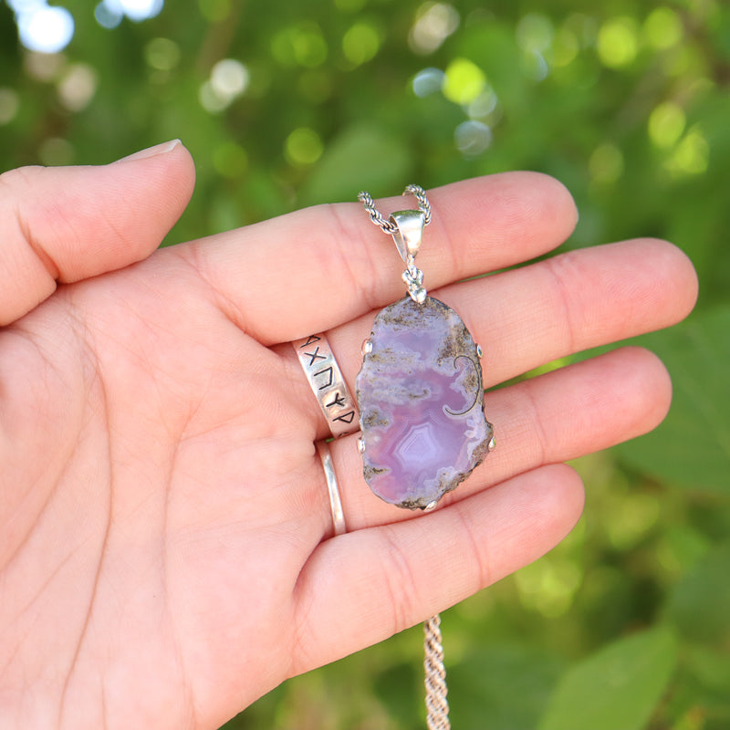 Amethyst Flower Necklace - Sterling Silver, Indonesia