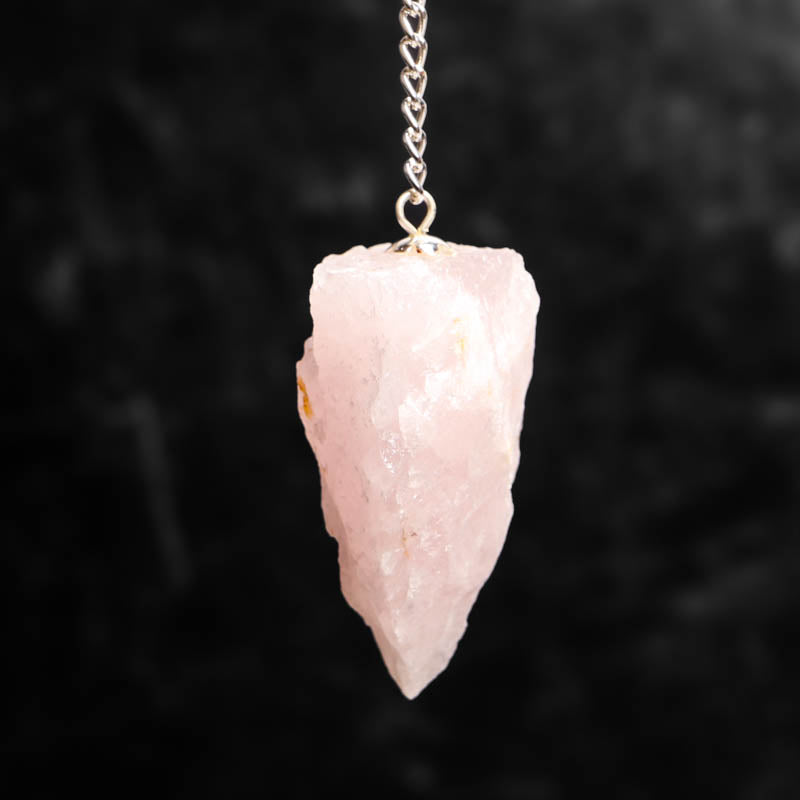 Raw Crystal Pendulum Gifts & Decor: Pendulum Crystal Magic online Rose Quartz 