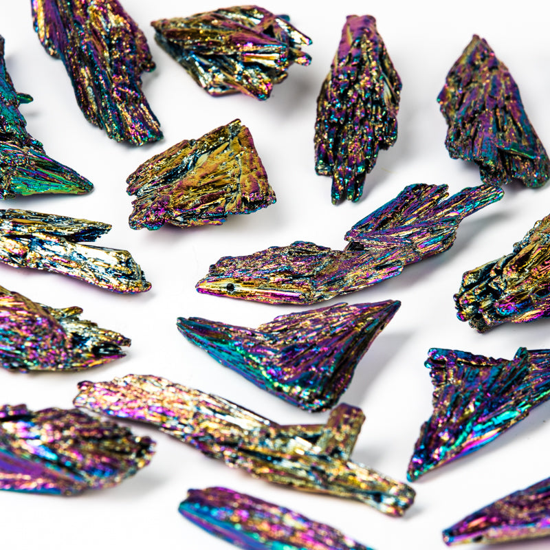 Rainbow Aura Kyanite Slice Crystal Chunk Aries 